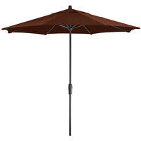 Lancaster Table & Seating 9' Terracotta Crank Lift Automatically Tilting Umbrella with 1 1/2 inch Aluminum Pole