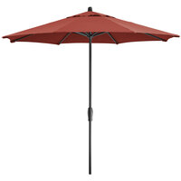 Lancaster Table & Seating 9' Terracotta Crank Lift Automatically Tilting Umbrella with 1 1/2" Aluminum Pole