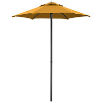 Lancaster Table & Seating 6' Yellow Push Lift Umbrella with 1 1/2 inch Aluminum Pole