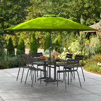 Lancaster Table & Seating 11' Moss Green Crank Lift Umbrella with 1 1/2 inch Aluminum Pole