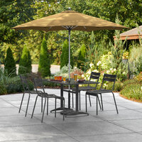 Lancaster Table & Seating 9' Champagne Push Lift Umbrella with 1 1/2 inch Aluminum Pole
