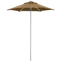 Lancaster Table & Seating 6' Champagne Push Lift Umbrella with 1 1/2" Aluminum Pole