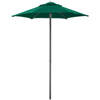 Lancaster Table & Seating 6' Forest Green Push Lift Umbrella with 1 1/2" Aluminum Pole