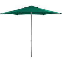 Lancaster Table & Seating 9' Forest Green Push Lift Umbrella with 1 1/2 inch Aluminum Pole