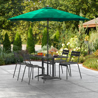 Lancaster Table & Seating 9' Forest Green Push Lift Umbrella with 1 1/2 inch Aluminum Pole