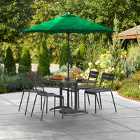 Lancaster Table & Seating 6' Hunter Green Push Lift Umbrella with 1 1/2 inch Aluminum Pole