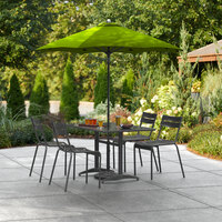 Lancaster Table & Seating 6' Moss Green Push Lift Umbrella with 1 1/2 inch Aluminum Pole