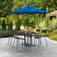 Lancaster Table & Seating 7 1/2' Pacific Blue Push Lift Umbrella with 1 1/2 inch Steel Pole