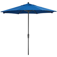 Lancaster Table & Seating 9' Pacific Blue Crank Lift Automatically Tilting Umbrella with 1 1/2" Aluminum Pole