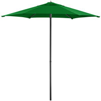 Lancaster Table & Seating 7 1/2' Hunter Green Push Lift Umbrella with 1 1/2 inch Aluminum Pole