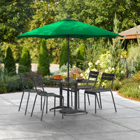 Lancaster Table & Seating 7 1/2' Hunter Green Push Lift Umbrella with 1 1/2 inch Aluminum Pole