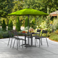 Lancaster Table & Seating 7 1/2' Moss Green Push Lift Umbrella with 1 1/2 inch Aluminum Pole