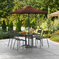 Lancaster Table & Seating 6' Terracotta Push Lift Umbrella with 1 1/2 inch Aluminum Pole