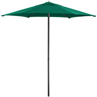 Lancaster Table & Seating 7 1/2' Forest Green Push Lift Umbrella with 1 1/2 inch Aluminum Pole