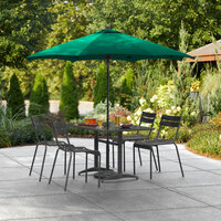 Lancaster Table & Seating 7 1/2' Forest Green Push Lift Umbrella with 1 1/2 inch Aluminum Pole
