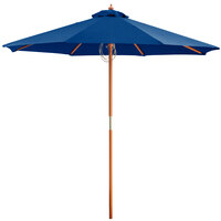 Lancaster Table & Seating 7 1/2' Royal Blue Pulley Lift Umbrella with 1 1/2 inch Hardwood Pole