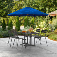 Lancaster Table & Seating 7 1/2' Royal Blue Pulley Lift Umbrella with 1 1/2 inch Hardwood Pole