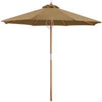 Lancaster Table & Seating 7 1/2' Champagne Pulley Lift Umbrella with 1 1/2 inch Hardwood Pole