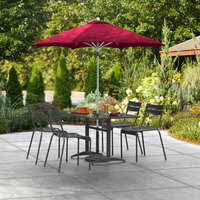 Lancaster Table & Seating 6' Red Push Lift Umbrella with 1 1/2 inch Aluminum Pole