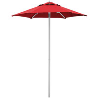 Lancaster Table & Seating 6' Red Push Lift Aluminum Umbrella