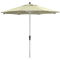 Lancaster Table & Seating 9' Canvas Crank Lift Automatically Tilting Umbrella with 1 1/2" Aluminum Pole
