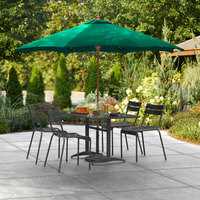 Lancaster Table & Seating 9' Forest Green Pulley Lift Umbrella with 1 1/2 inch Hardwood Pole