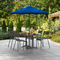 Lancaster Table & Seating 6' Royal Blue Push Lift Umbrella with 1 1/2 inch Aluminum Pole