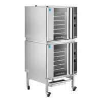 Moffat G32D5/2C Turbofan Double Deck Full Size Natural Gas Digital Convection Oven with Steam Injection and Casters - 110-120V, 1 Phase, 66,000 BTU