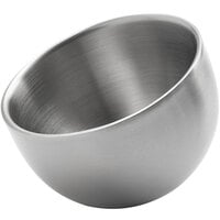 American Metalcraft DWSS5 5 oz. Satin Finish Double Wall Stainless Steel Angled Insulated Mini Serving Bowl
