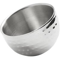 American Metalcraft HDWS5 5 oz. Hammered Finish Double Wall Stainless Steel Angled Insulated Mini Serving Bowl
