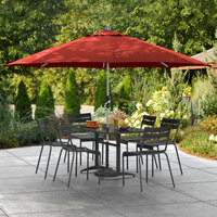 Lancaster Table & Seating 11' Sunset Crank Lift Umbrella with 1 1/2 inch Aluminum Pole