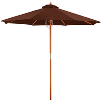 Lancaster Table & Seating 7 1/2' Terracotta Pulley Lift Umbrella with 1 1/2" Hardwood Pole