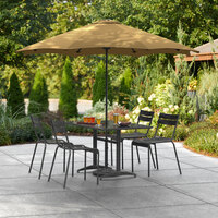 Lancaster Table & Seating 9' Champagne Push Lift Umbrella with 1 1/2 inch Steel Pole