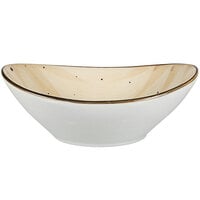 International Tableware RT-11-WH Rotana 11 oz. Wheat Oval Porcelain Bowl - 36/Case
