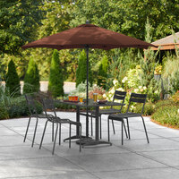 Lancaster Table & Seating 7 1/2' Terracotta Push Lift Umbrella with 1 1/2 inch Aluminum Pole