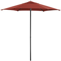 Lancaster Table & Seating 7 1/2' Terracotta Push Lift Umbrella with 1 1/2 inch Aluminum Pole