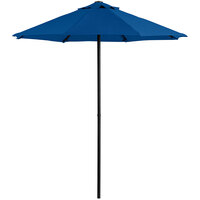 Lancaster Table & Seating 7 1/2' Royal Blue Push Lift Umbrella with 1 1/2 inch Steel Pole