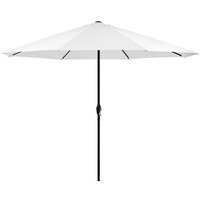 Lancaster Table & Seating 11' White Crank Lift Umbrella with 1 1/2 inch Steel Pole