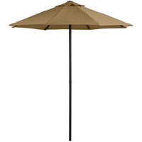 Lancaster Table & Seating 7 1/2' Champagne Push Lift Umbrella with 1 1/2" Steel Pole