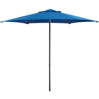 Lancaster Table & Seating 9' Pacific Blue Push Lift Umbrella with 1 1/2" Aluminum Pole