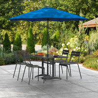 Lancaster Table & Seating 9' Pacific Blue Push Lift Umbrella with 1 1/2 inch Aluminum Pole
