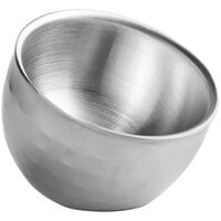 American Metalcraft HDWS2 2.5 oz. Hammered Finish Double Wall Stainless Steel Angled Insulated Mini Serving Bowl