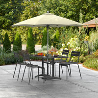 Lancaster Table & Seating 7 1/2' Canvas Push Lift Umbrella with 1 1/2 inch Aluminum Pole