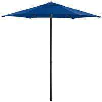 Lancaster Table & Seating 7 1/2' Royal Blue Push Lift Umbrella with 1 1/2 inch Aluminum Pole