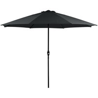Lancaster Table & Seating 11' Black Crank Lift Umbrella with 1 1/2 inch Steel Pole