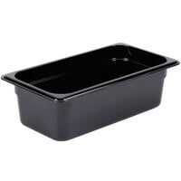 Carlisle 3086103 StorPlus 1/3 Size Black High Heat Plastic Food Pan - 4" Deep