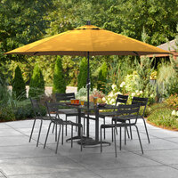 Lancaster Table & Seating 11' Yellow Crank Lift Umbrella with 1 1/2 inch Aluminum Pole