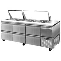 Continental Refrigerator RA93N-30M-D 93 inch 6 Drawer 1 Half Door Mighty Top Refrigerated Sandwich Prep Table - 32 cu. ft.