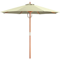 Lancaster Table & Seating 9' Canvas Pulley Lift Umbrella with 1 1/2 inch Hardwood Pole
