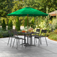 Lancaster Table & Seating 7 1/2' Hunter Green Pulley Lift Umbrella with 1 1/2 inch Hardwood Pole